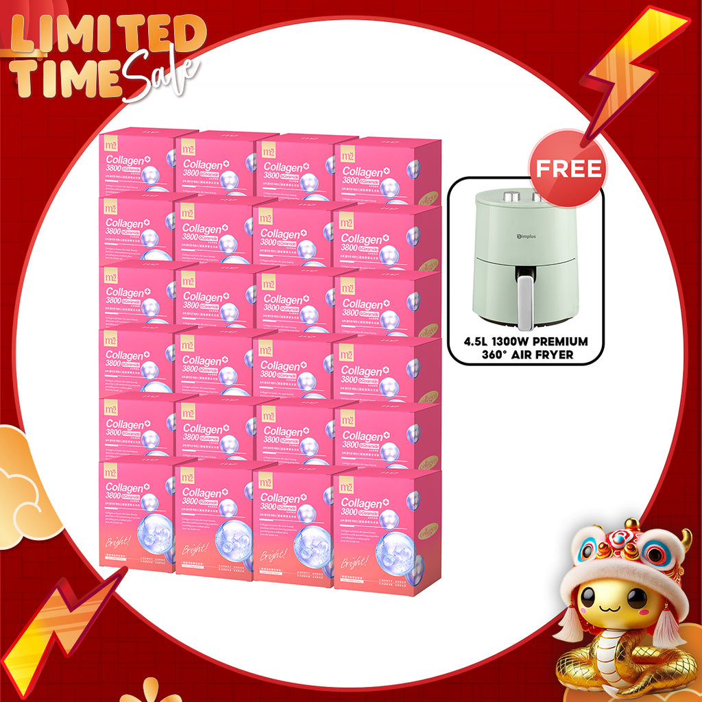 M2 Super Collagen 3800 + Ceramide Drink 8s x 24 Boxes + FREE 4.5L 1300W Premium 360° Air Fryer