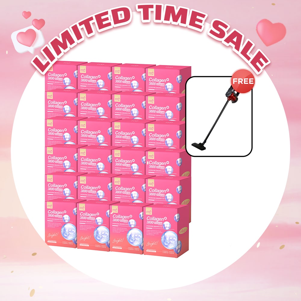 【Flash Sale】M2 Super Collagen 3800 + Ceramide Drink 8s x 24 Boxes + Free Branded Vacuum Cleaner 600W with 15Kpa x 1