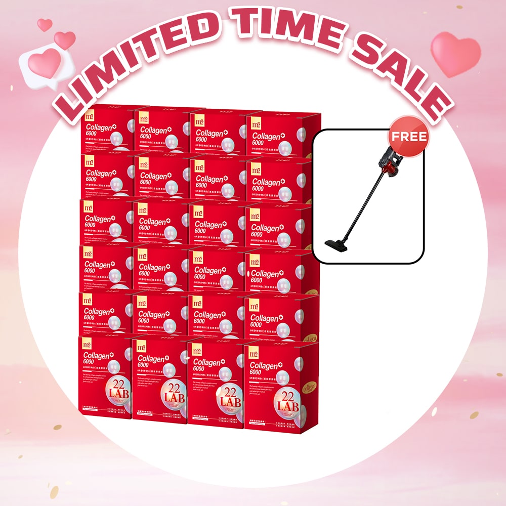 【Flash Sale】M2 22Lab Super Collagen Drink 8s x24 Boxes + Free Branded Vacuum Cleaner 600W with 15Kpa x 1