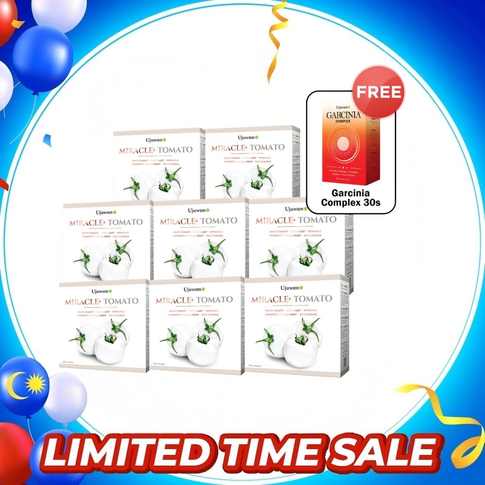 【Bundle of 8】Ujuwon Miracle+ Tomato Skin Booster 8s x 8 Boxes + FREE Garcinia Complex 30s