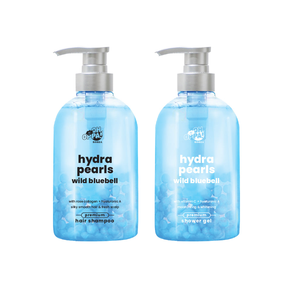 【FREE GIFT】Oh Oppa Hydra Pearls Wild Bluebell Shower Gel 500ml + Hair Shampoo 500ml