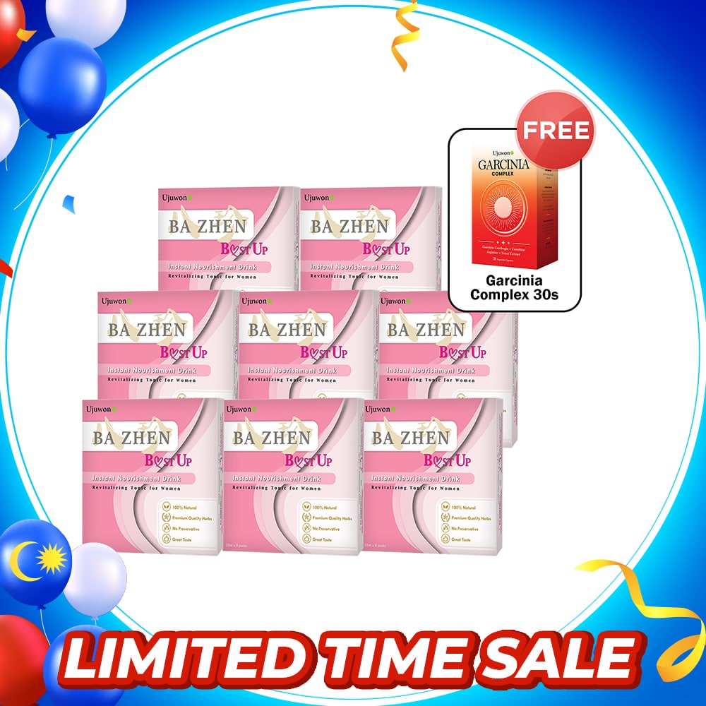 【Bundle of 8】Ujuwon Ba Zhen B.ust Up Instant Nourishment Drink 8s x 8 Boxes + Free Garcinia Complex 30s