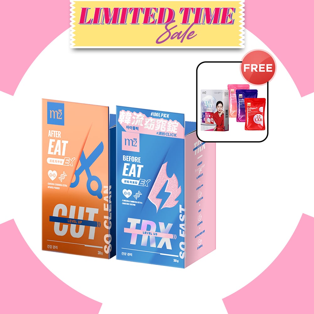 【Bundle of 2】M2 TRX Super Burn Calories Ex 30s + M2 Extreme Firm ABS Ex 30s + FREE M2 22Lab Super Collagen Drink Trial Set 3s/set
