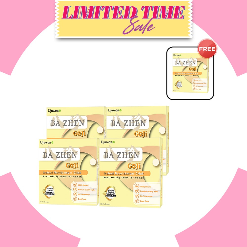 【Bundle of 4】Ujuwon Ba Zhen Goji Instant Nourishment Drink 8s x 4 Boxes + Free Ba Zhen Goji Instant Nourishment Drink 8s x 1 Box