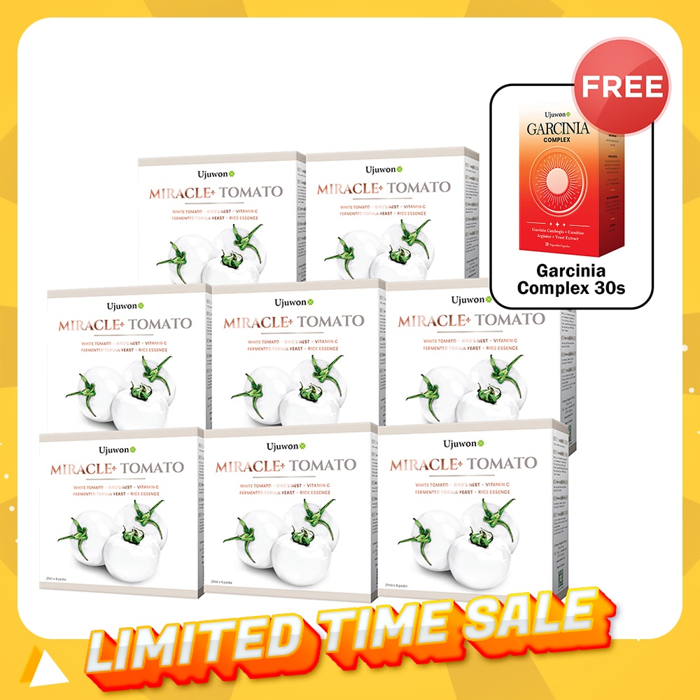 【Bundle of 8】Ujuwon Miracle+ Tomato Skin Booster 8s x 8 Boxes + FREE Garcinia Complex 30s