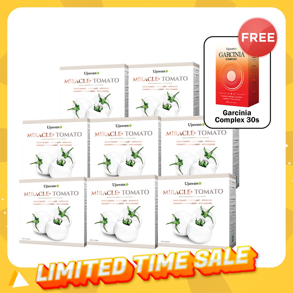 【Bundle of 8】Ujuwon Miracle+ Tomato Skin Booster 8s x 8 Boxes + FREE Garcinia Complex 30s