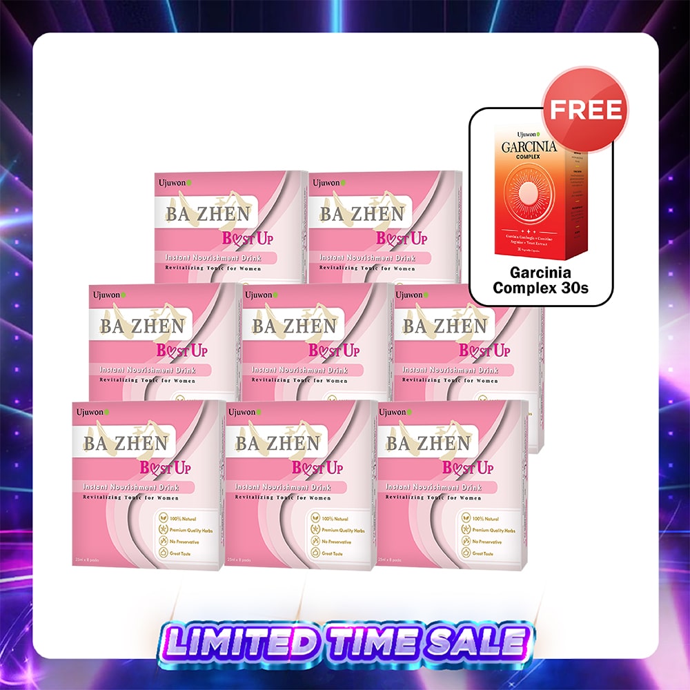 【Bundle of 8】Ujuwon Ba Zhen B.ust Up Instant Nourishment Drink 8s x 8 Boxes + Free Garcinia Complex 30s