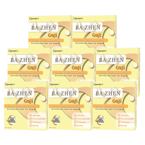 【Bundle of 8】Ujuwon Ba Zhen Goji Instant Nourishment Drink 8s x 8 Boxes + Free Garcinia Complex 30s