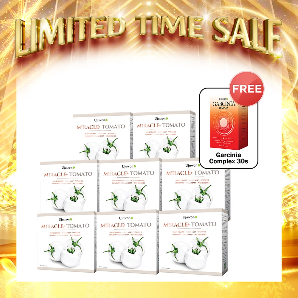 【Bundle of 8】Ujuwon Miracle+ Tomato Skin Booster 8s x 8 Boxes + FREE Garcinia Complex 30s