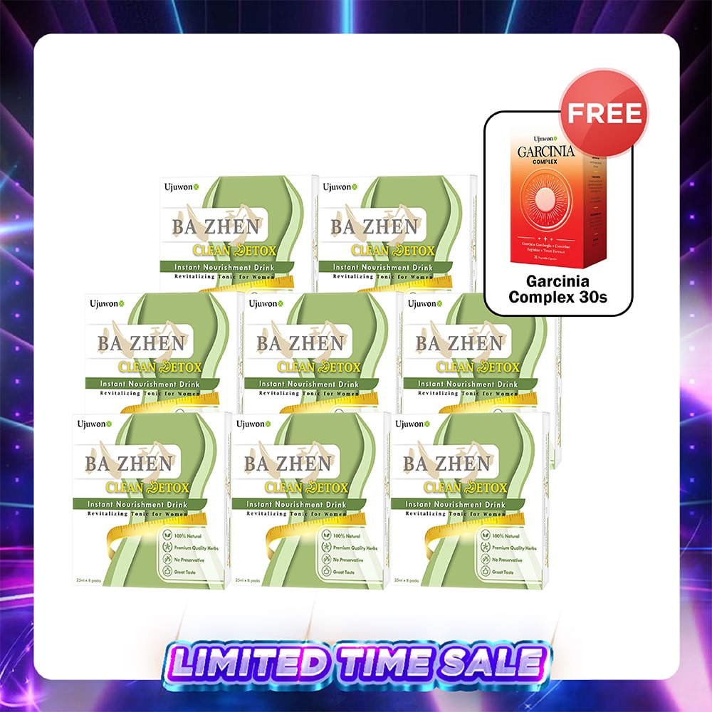 【Bundle of 8】Ujuwon Ba Zhen Clean Detox Instant Nourishment Drink 8s x 8 Boxes + Free Garcinia Complex 30s
