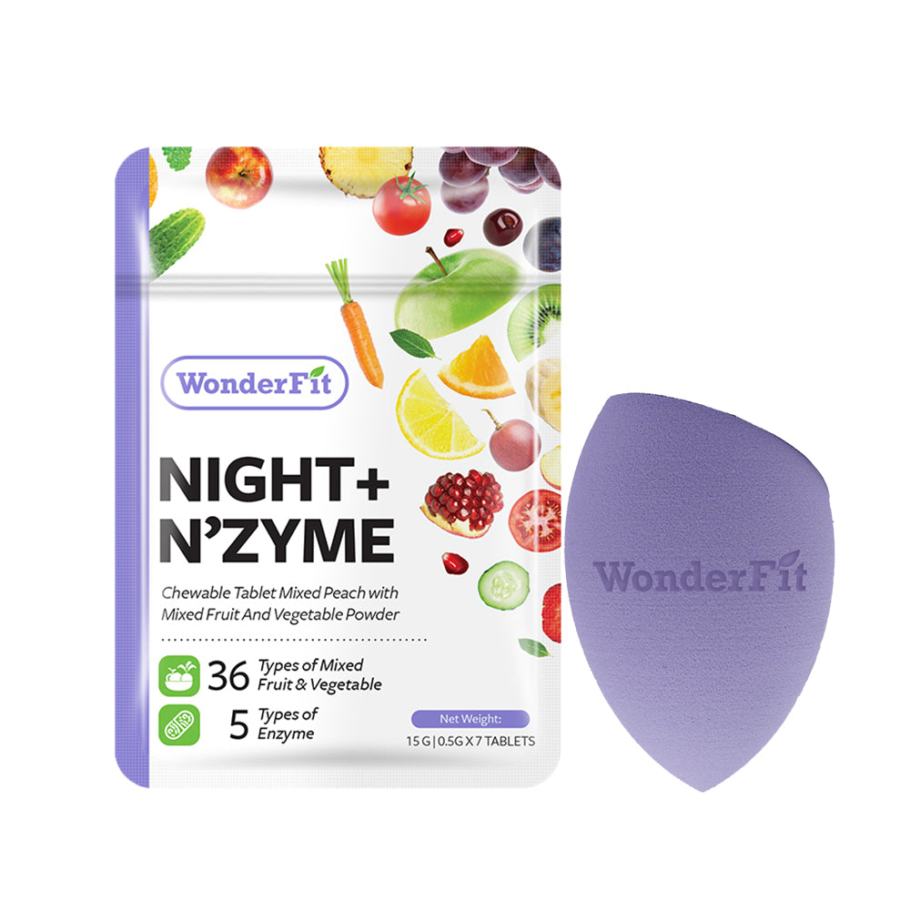 【FREE GIFT】Wonderfit Night + N'zyme 7 Days Trial Pack 7 Tablets + Wonderfit Premium Makeup Sponge Beauty Blender Puff